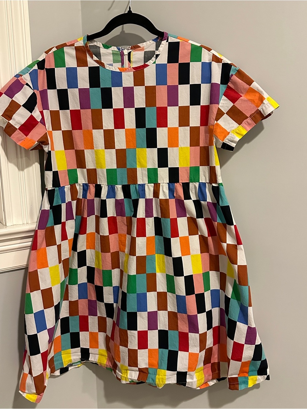 Multicolor Cotton Babydoll Pride Dress from Alice Butts -Vibrant Patchwork Print